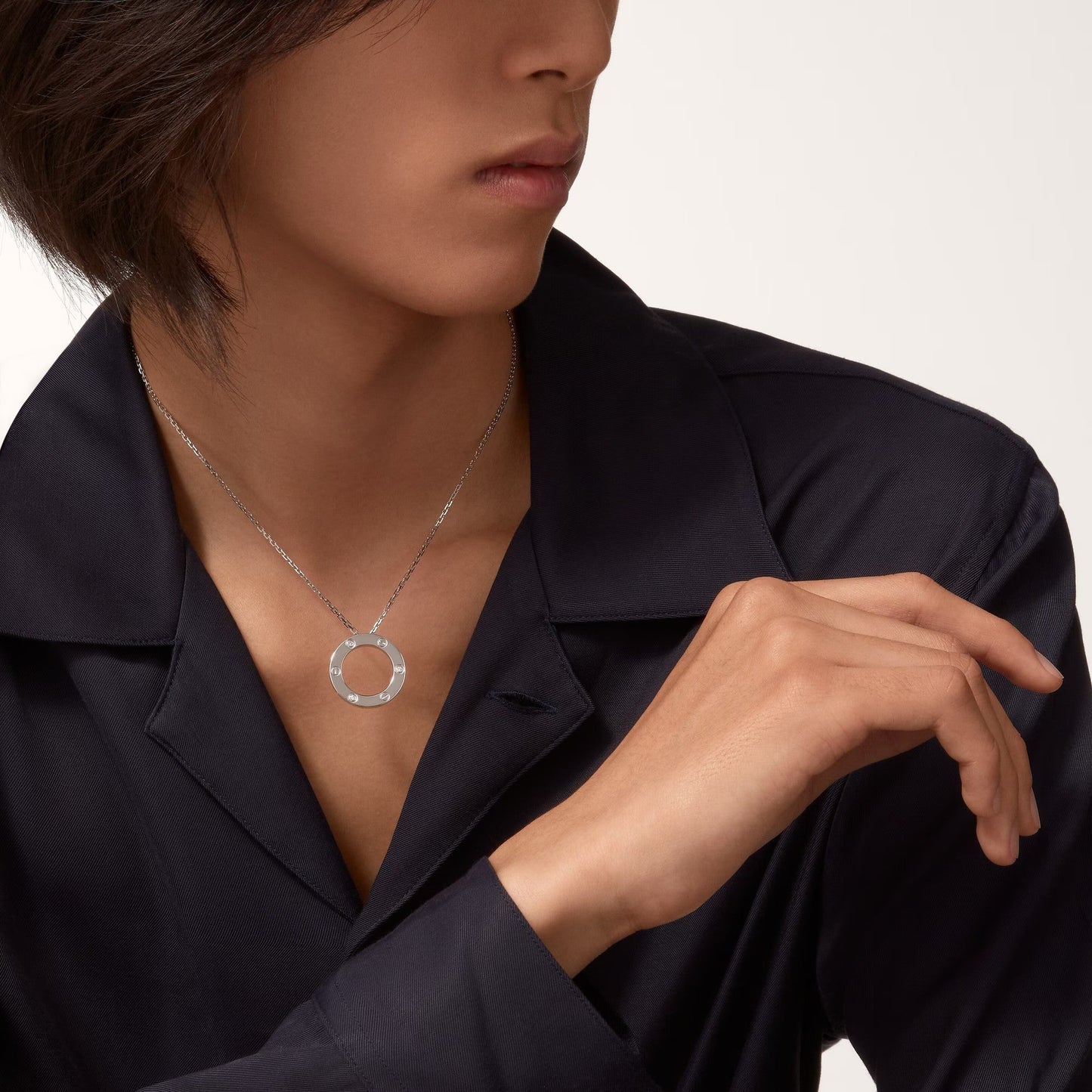 [Raffine]LOVE NECKLACE 16MM 3 DIAMONDS