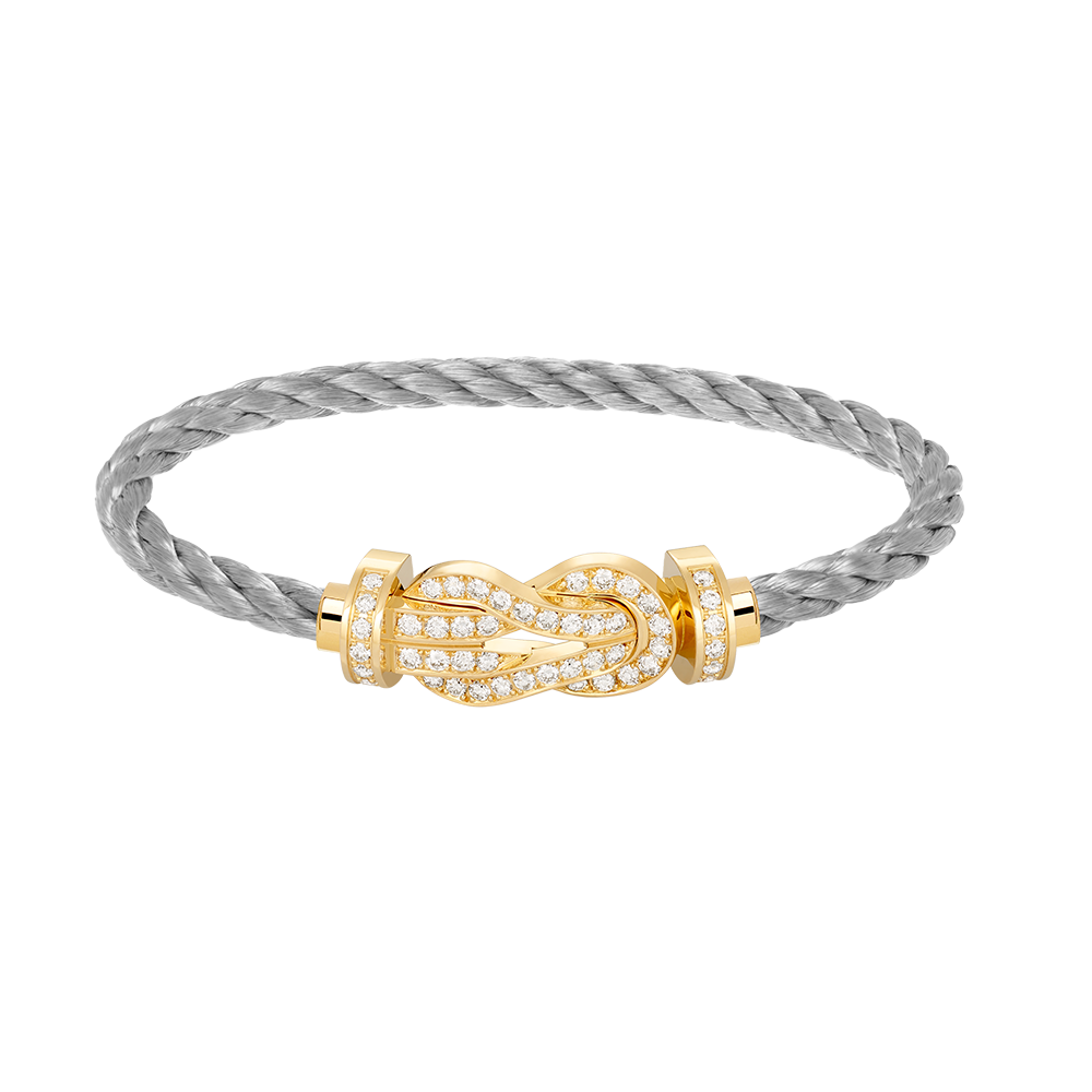 [Raffine] PULSERA GRANDE DE OCHO FIGURAS CON HEBILLA Y DIAMANTES EN ORO