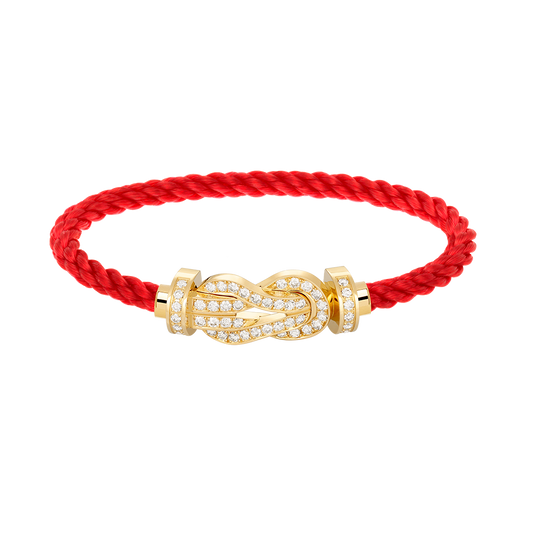 [Raffine] PULSERA GRANDE DE OCHO FIGURAS CON HEBILLA Y DIAMANTES EN ORO