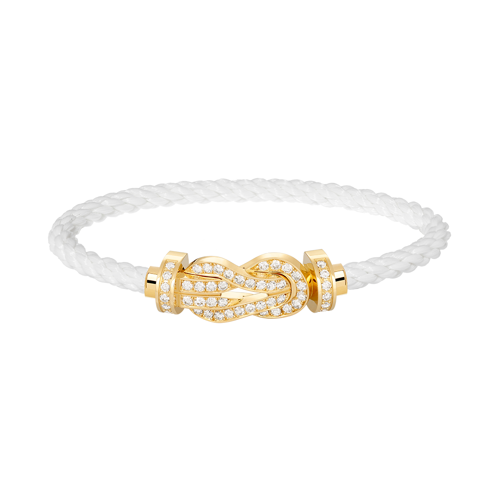 [Raffine] PULSERA GRANDE DE OCHO FIGURAS CON HEBILLA Y DIAMANTES EN ORO