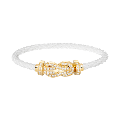[Raffine] PULSERA GRANDE DE OCHO FIGURAS CON HEBILLA Y DIAMANTES EN ORO