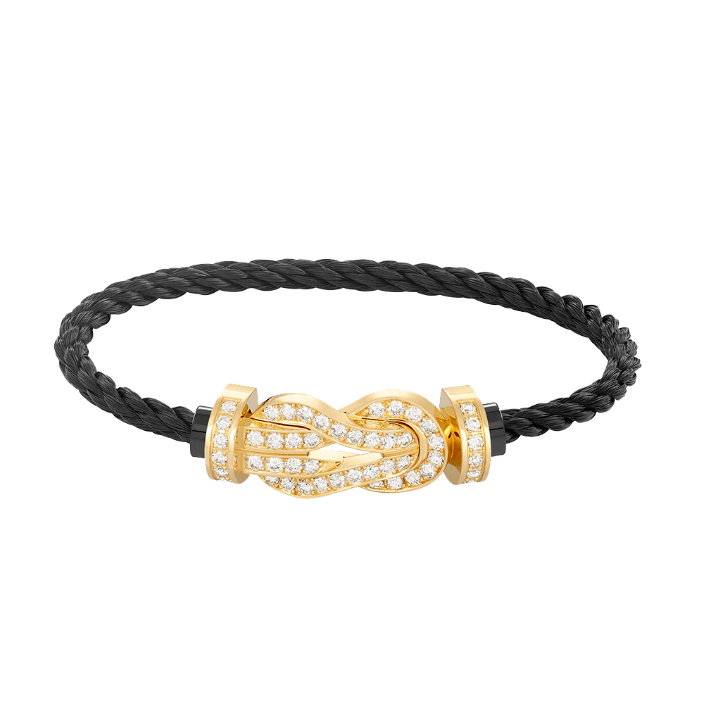 [Raffine] PULSERA GRANDE DE OCHO FIGURAS CON HEBILLA Y DIAMANTES EN ORO