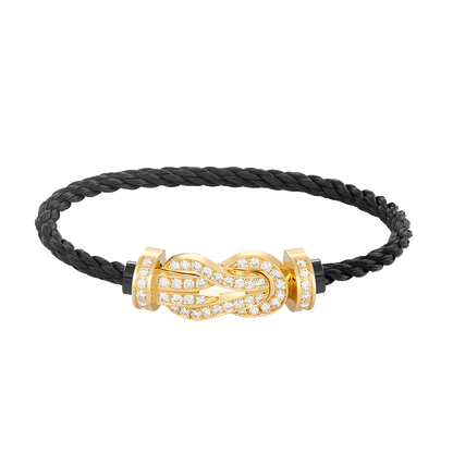 [Raffine] PULSERA GRANDE DE OCHO FIGURAS CON HEBILLA Y DIAMANTES EN ORO