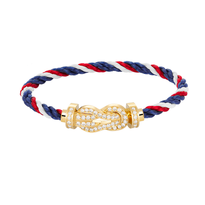 [Raffine] PULSERA GRANDE DE OCHO FIGURAS CON HEBILLA Y DIAMANTES EN ORO