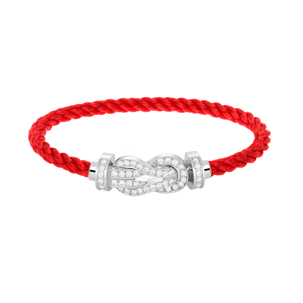 [Raffine]CHANCE LARGE 8 FIGURE BUCKLE FULL DIAMOND BRACELET SILVER