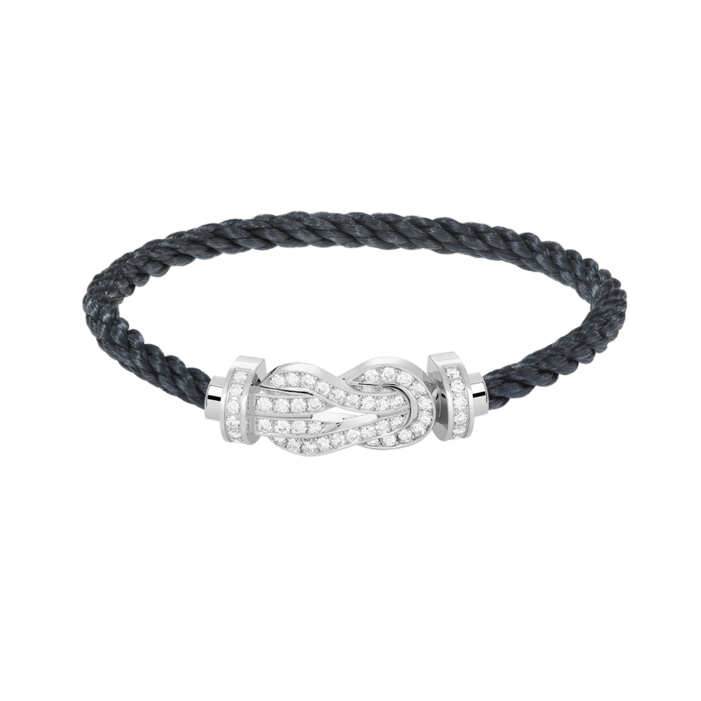 [Raffine]CHANCE LARGE 8 FIGURE BUCKLE FULL DIAMOND BRACELET SILVER