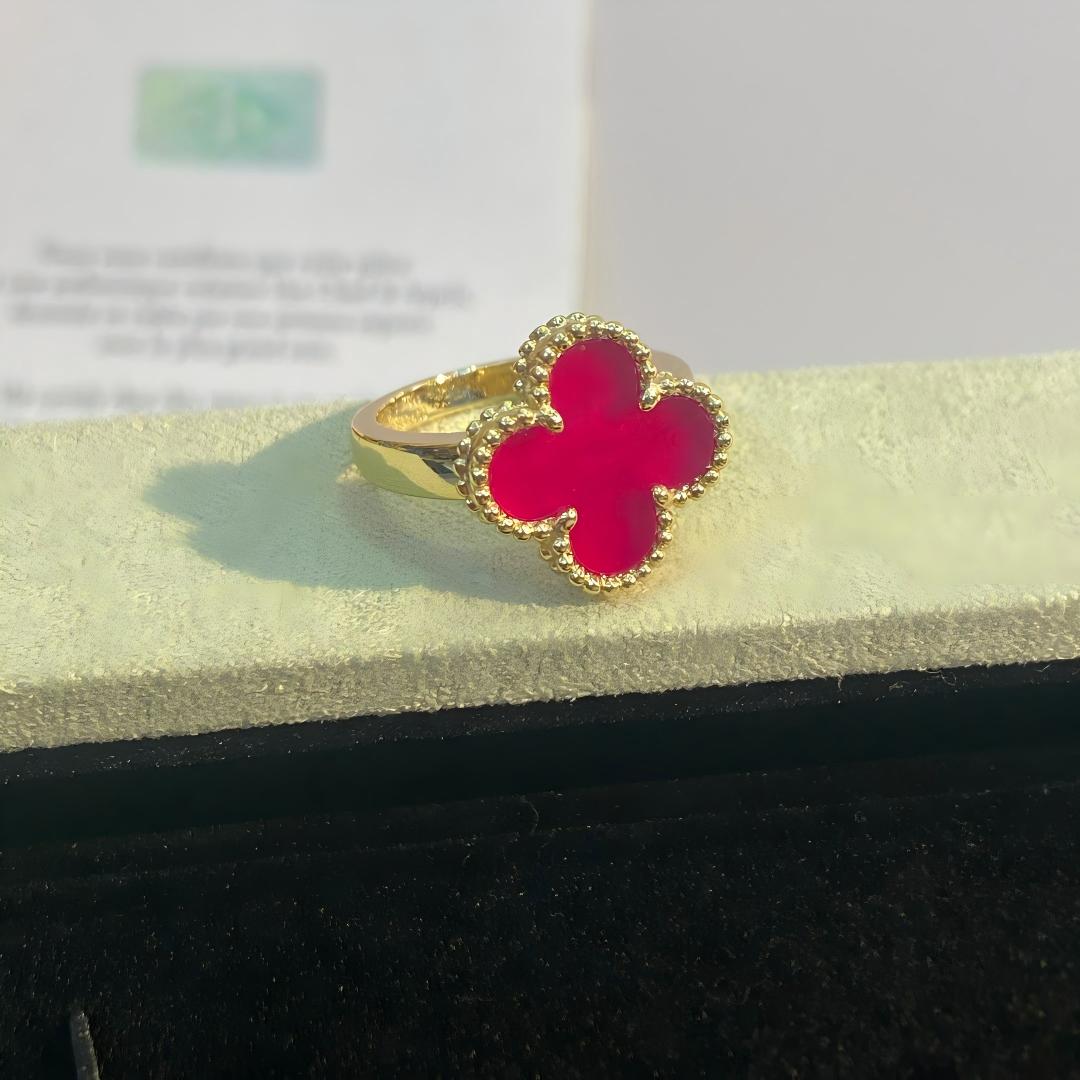 [Raffine]NEW CLOVER PINK ENAMEL RINGS