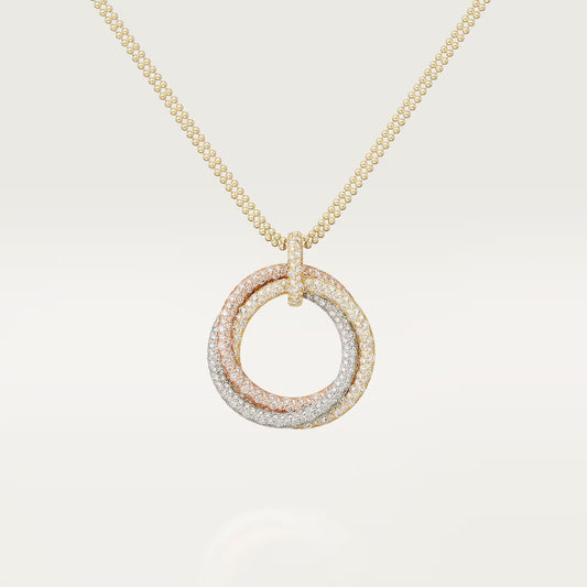 [Raffine]TRINITY LARGE FULL DIAMOND  NECKLACE