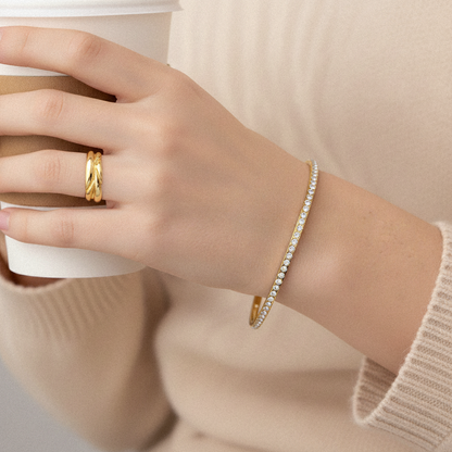 [Raffine]Kalista Diamond Gold Bangle