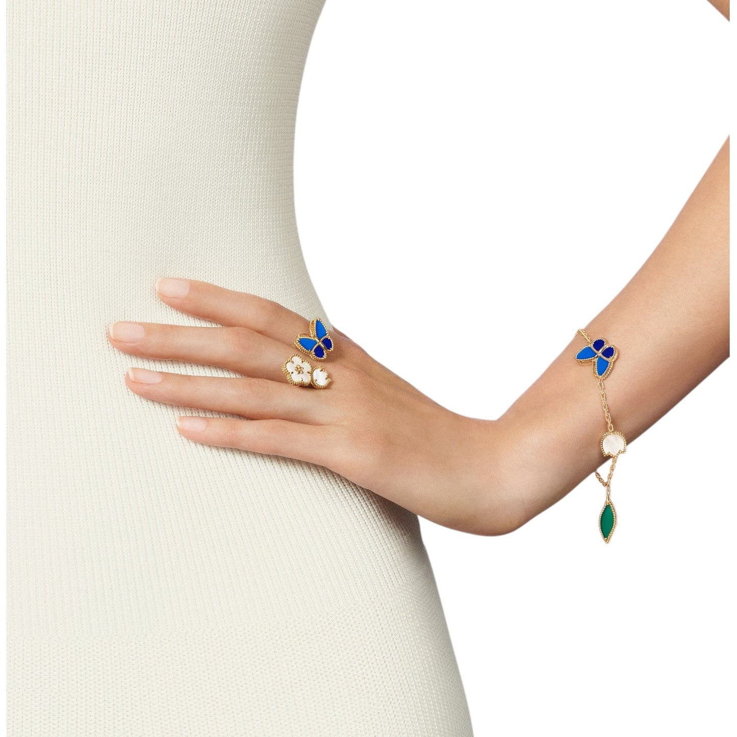 [Raffine]LUCKY SPRING BUTTERFLY 5 MOTIF BRACELET