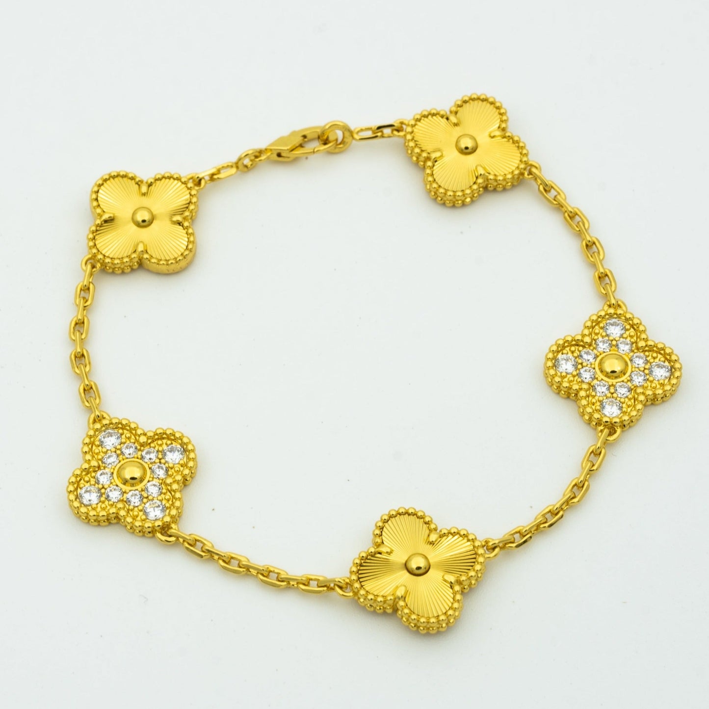 [Raffine]CLOVER BRACELET 5 MOTIFS GOLD DIAMOND