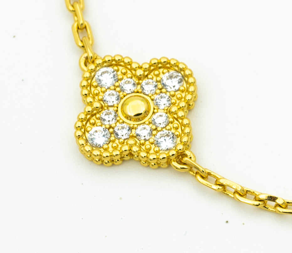 [Raffine]CLOVER BRACELET 5 MOTIFS GOLD DIAMOND