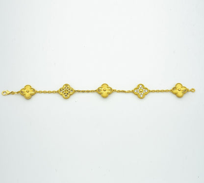 [Raffine]CLOVER BRACELET 5 MOTIFS GOLD DIAMOND