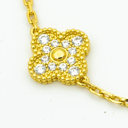 [Raffine]CLOVER BRACELET 5 MOTIFS GOLD DIAMOND