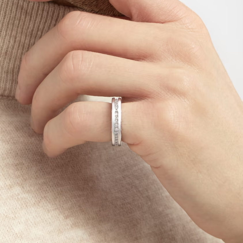 [Raffine]ZERO 1 ONE-BAND PAVED DIAMONDS ON THE SPIRAL RING