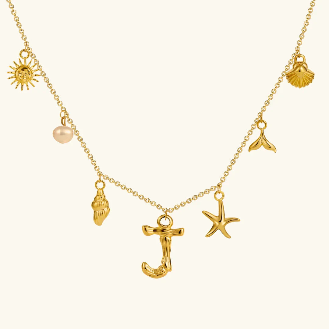 [Raffine]Avaria Ocean Initial Necklace