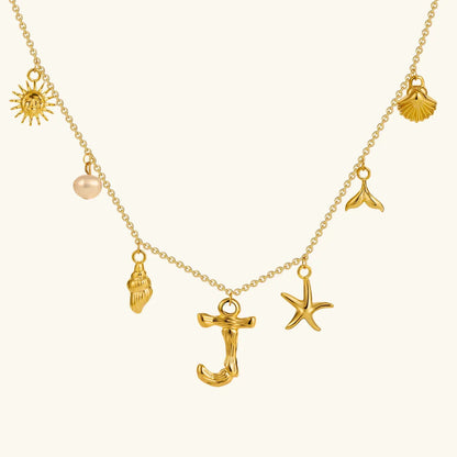[Raffine]Avaria Ocean Initial Necklace