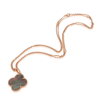 [Raffine] COLLAR DE TRÉBOL GRANDE DE 25 MM DE ORO CON TRAPEZOIDAL OSCURO