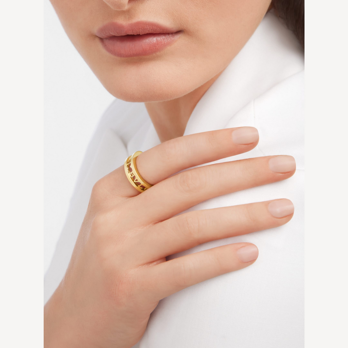 [Raffine]ZERO 1 ONE-BAND WITH OPENWORK LOGO SPIRAL RING