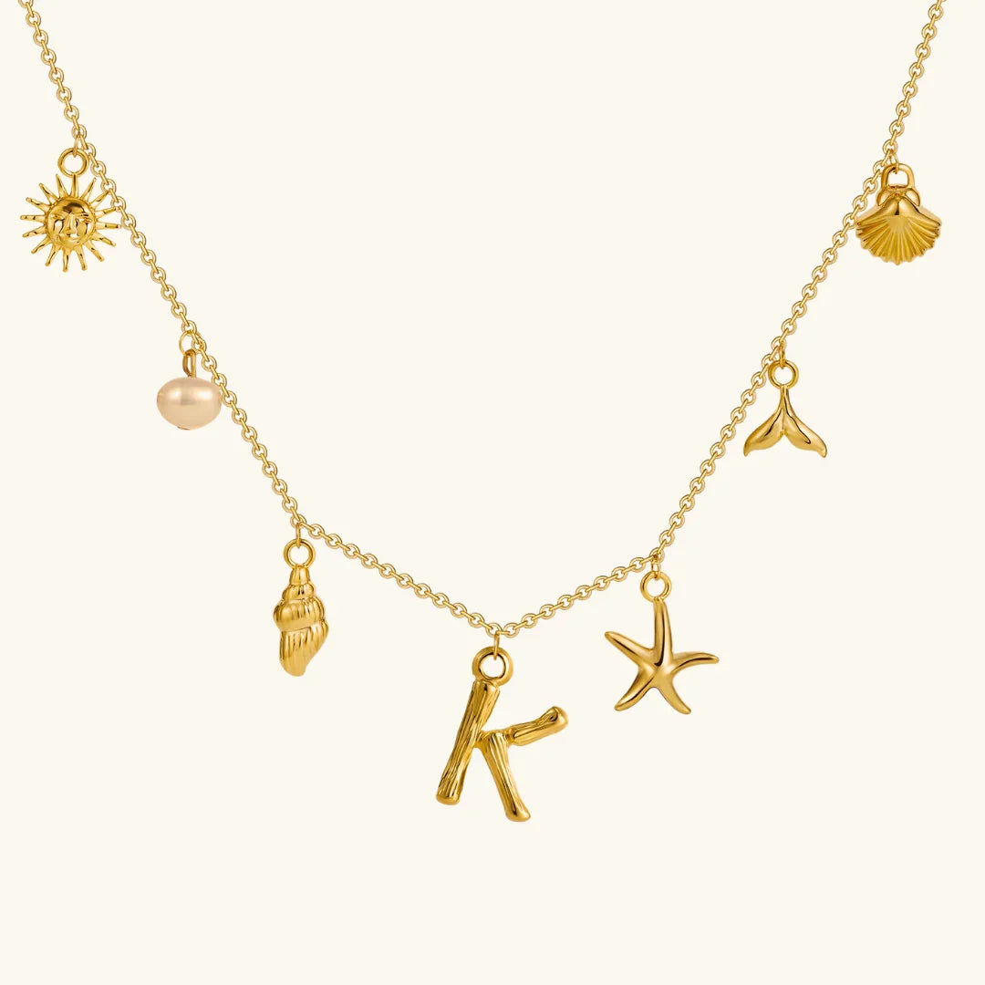 [Raffine]Avaria Ocean Initial Necklace