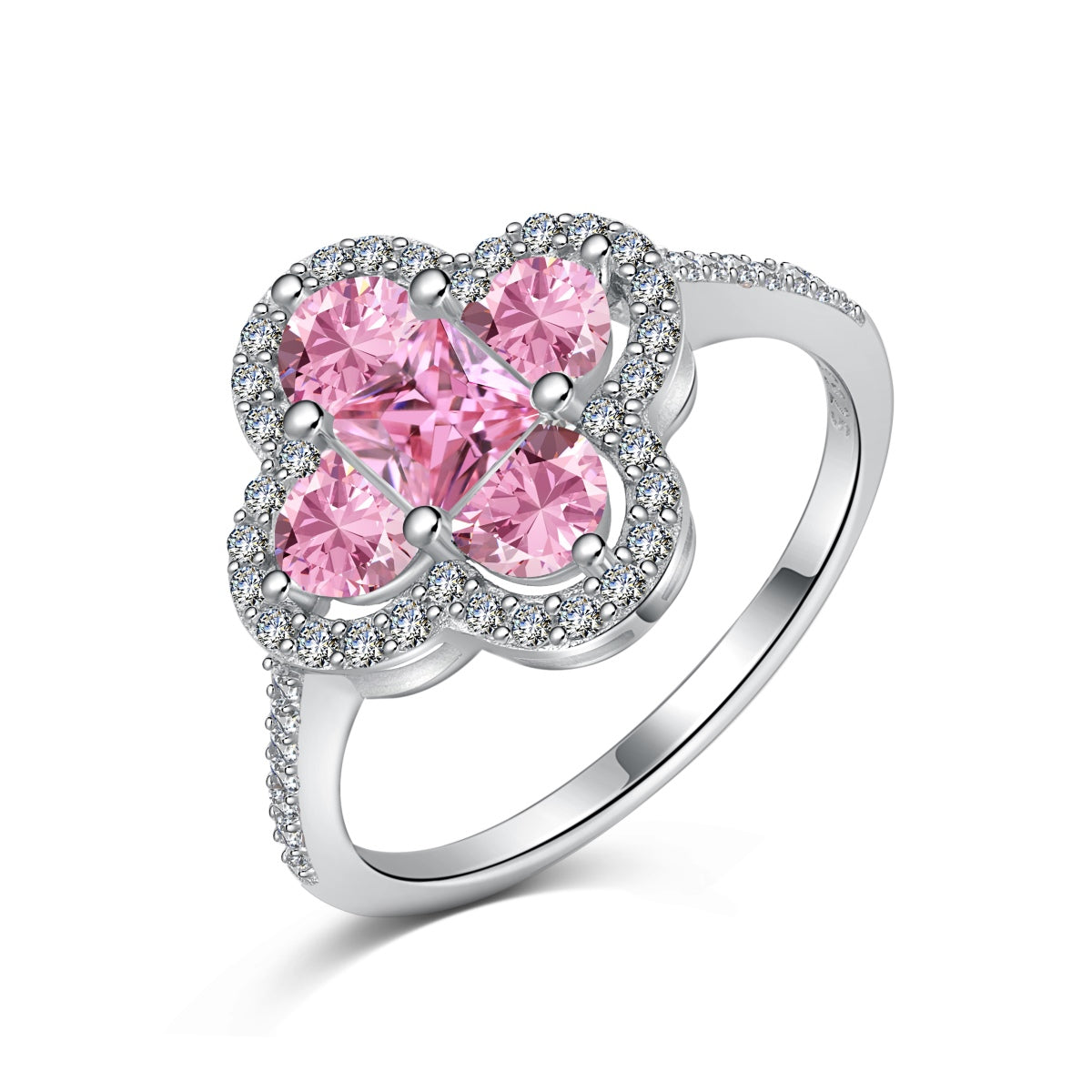 [Raffine] Lujoso anillo de banquete con forma de flor de eternidad