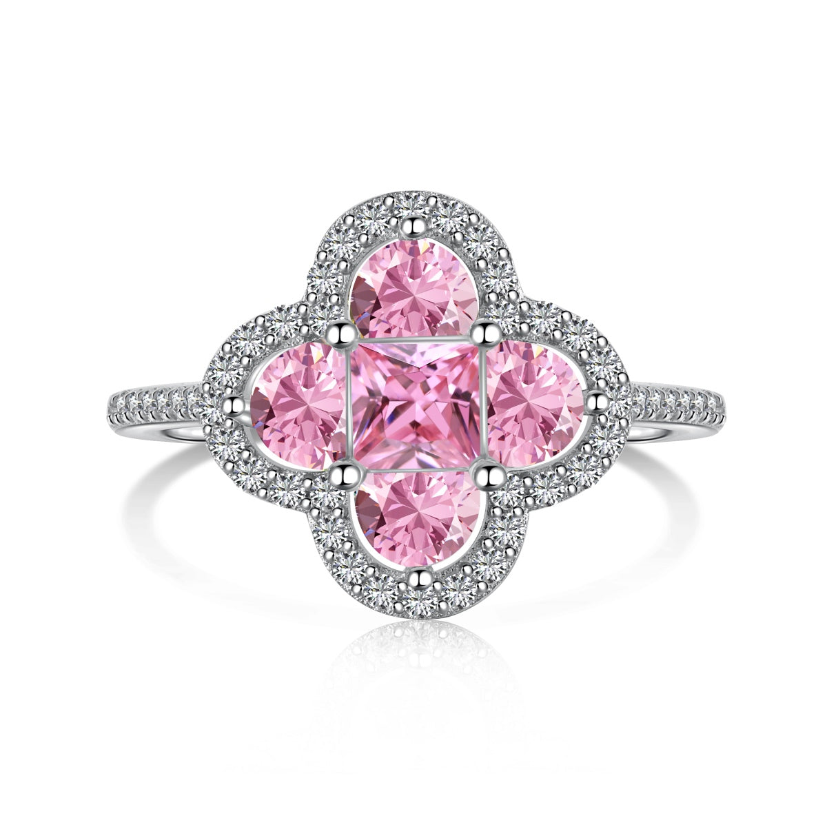 [Raffine] Lujoso anillo de banquete con forma de flor de eternidad
