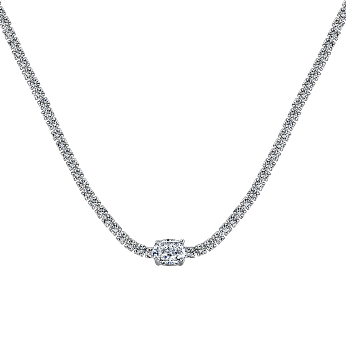 [Raffine]1.0 Carat Shining Oval Cut Necklace