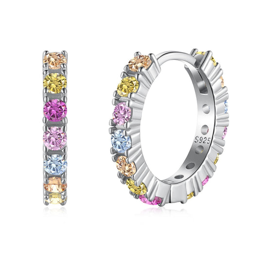 [Raffine]Radiant Colorful Round Cut Earrings