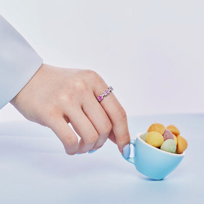 [Raffine] Anillo de fiesta único y colorido con corte esmeralda