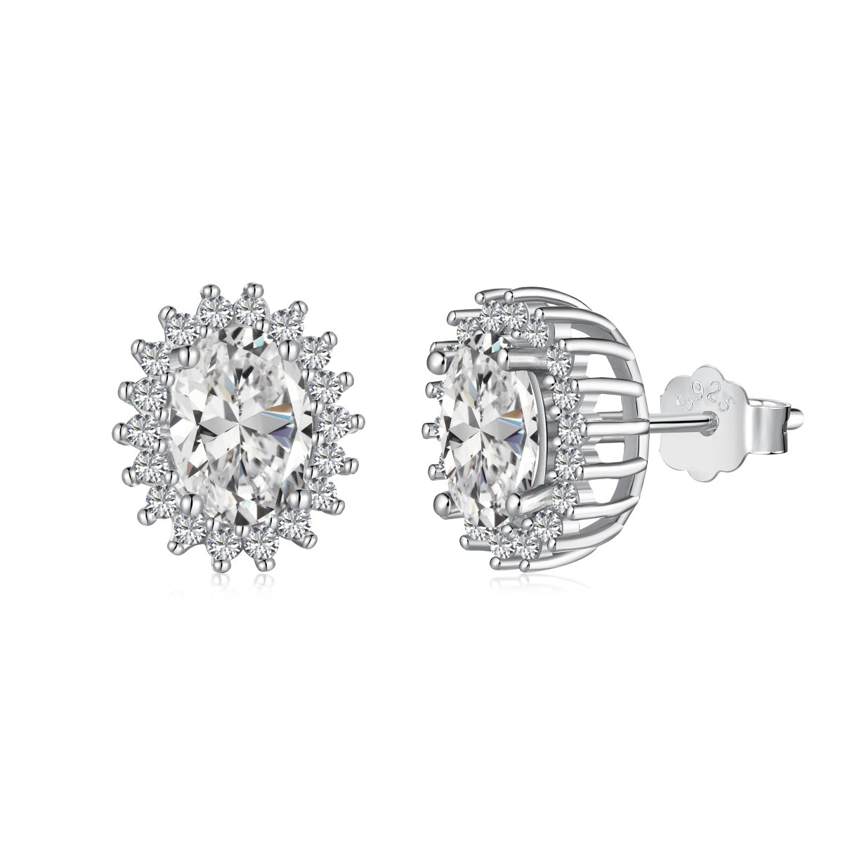[Raffine]Delicate Radiant Oval Cut Daily Earrings