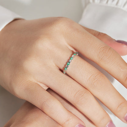 [Raffine] Anillo redondo vibrante y brillante para uso diario