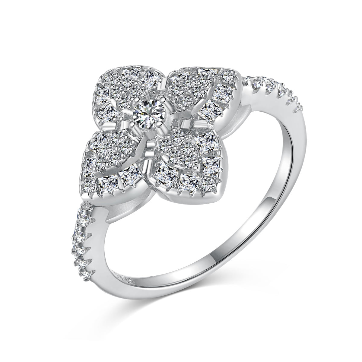 [Raffine] Anillo de banquete lujoso con forma de flor colorida
