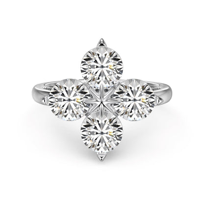 [Raffine] Anillo de estrella de ocho puntas con trébol de cuatro hojas