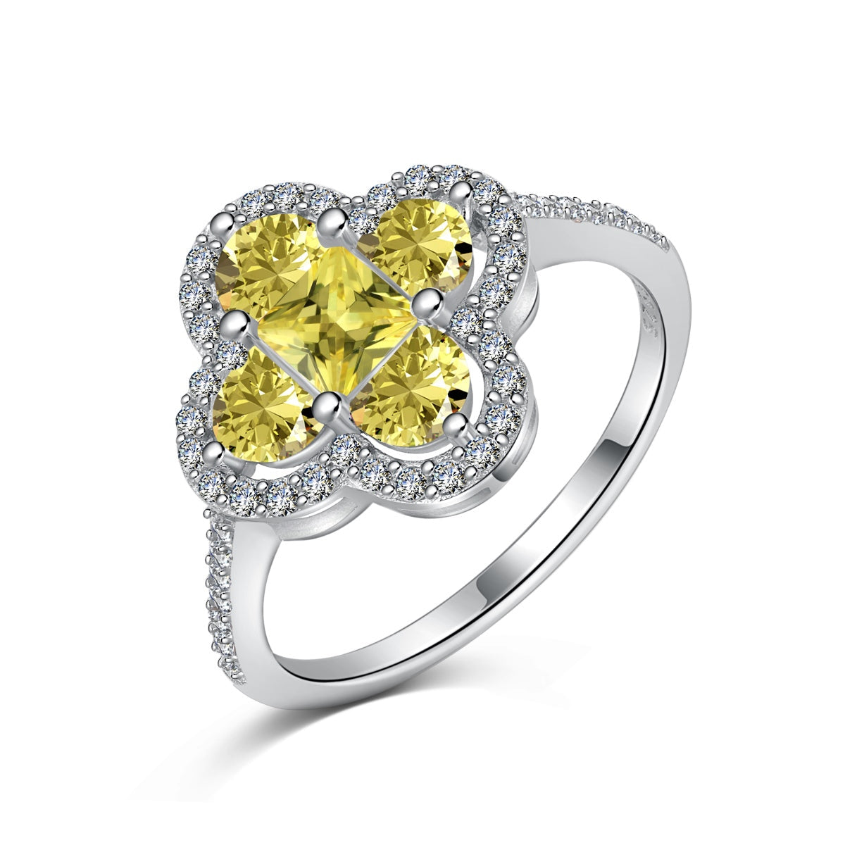 [Raffine] Lujoso anillo de banquete con forma de flor de eternidad