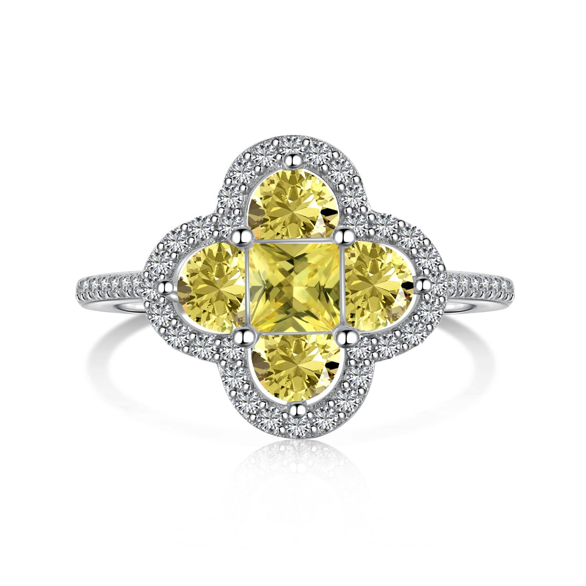 [Raffine] Lujoso anillo de banquete con forma de flor de eternidad