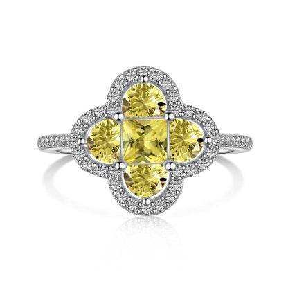[Raffine] Lujoso anillo de banquete con forma de flor de eternidad