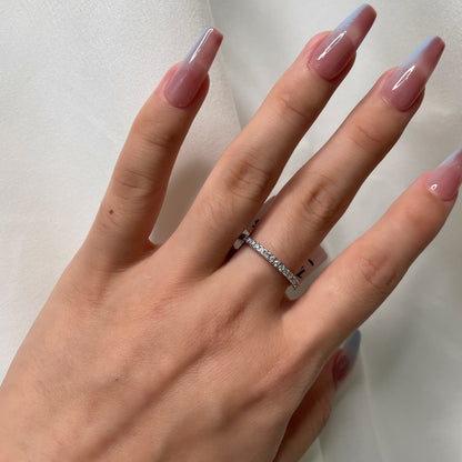 [Raffine] Anillo diario delicado y brillante de corte redondo
