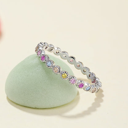 [Raffine] Anillo diario de corte redondo brillante y radiante
