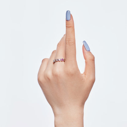 [Raffine] Anillo diario delicado con corte esmeralda vibrante