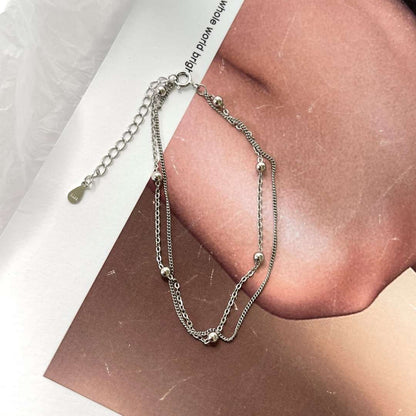 [Raffine]Pulsera delicada de cuentas de doble capa