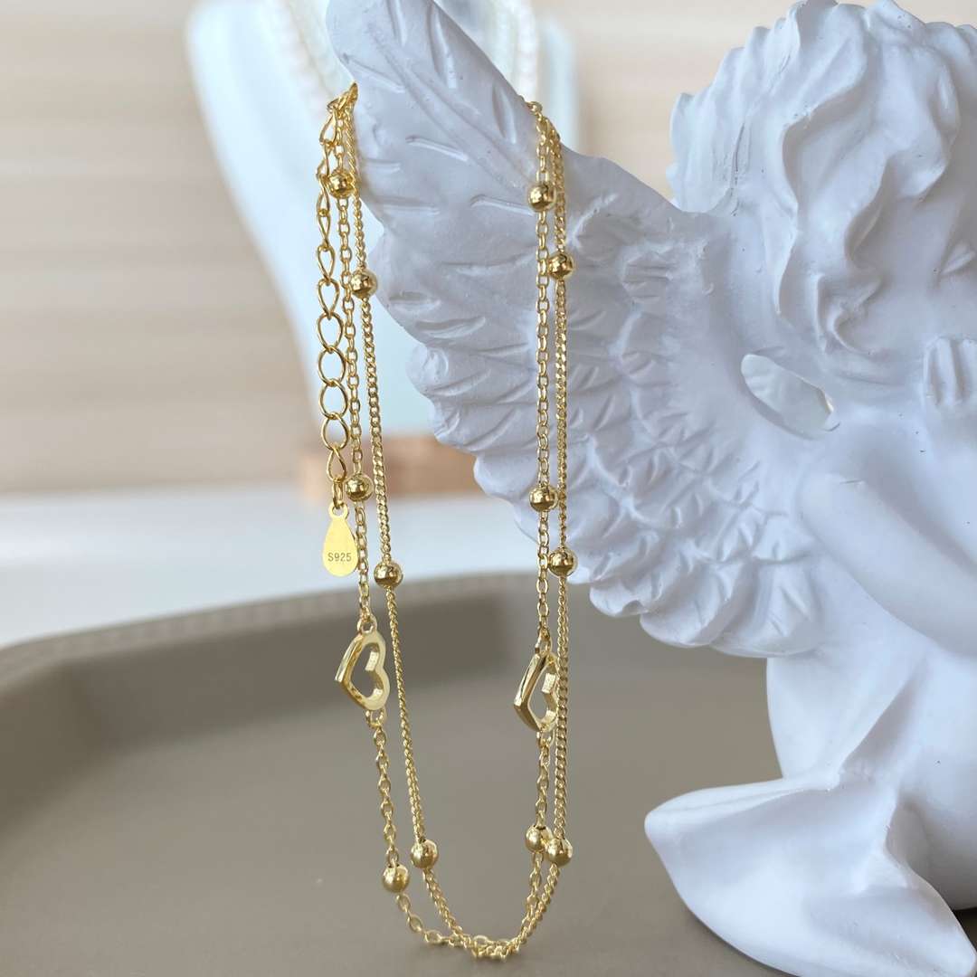 [Raffine] Delicada pulsera de corazón de amor de doble capa