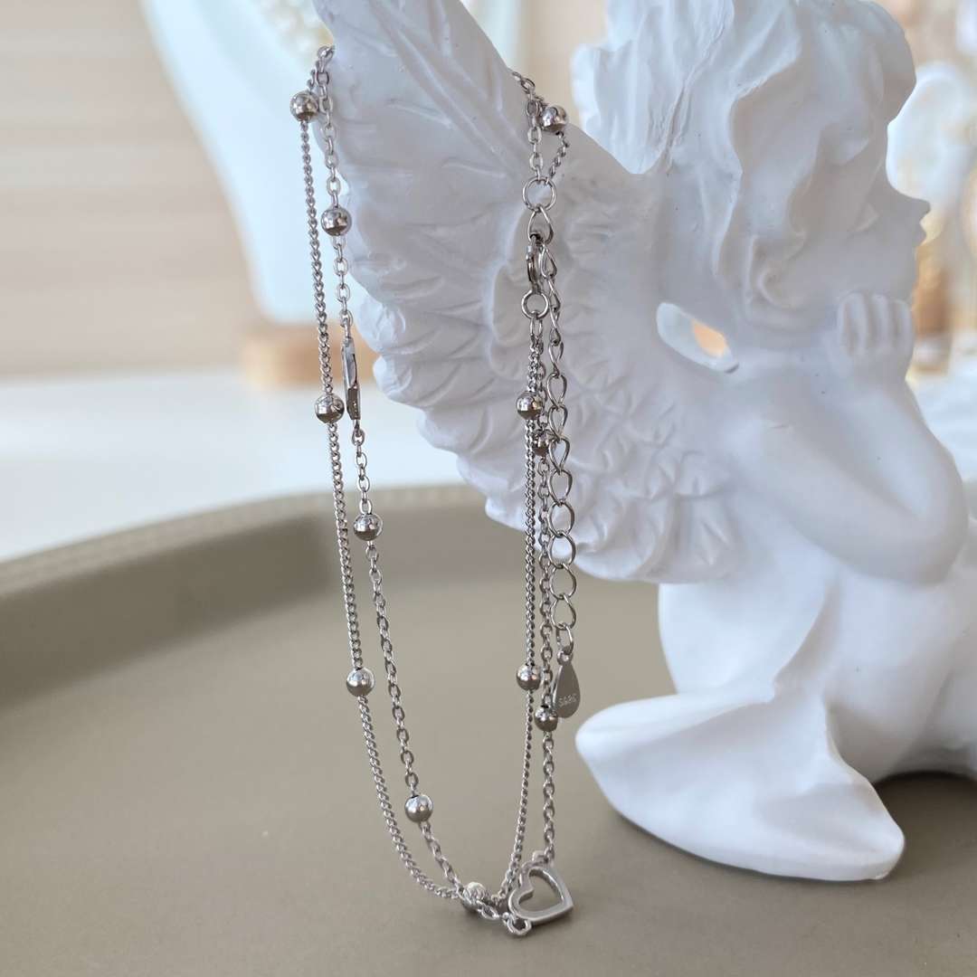 [Raffine] Delicada pulsera de corazón de amor de doble capa