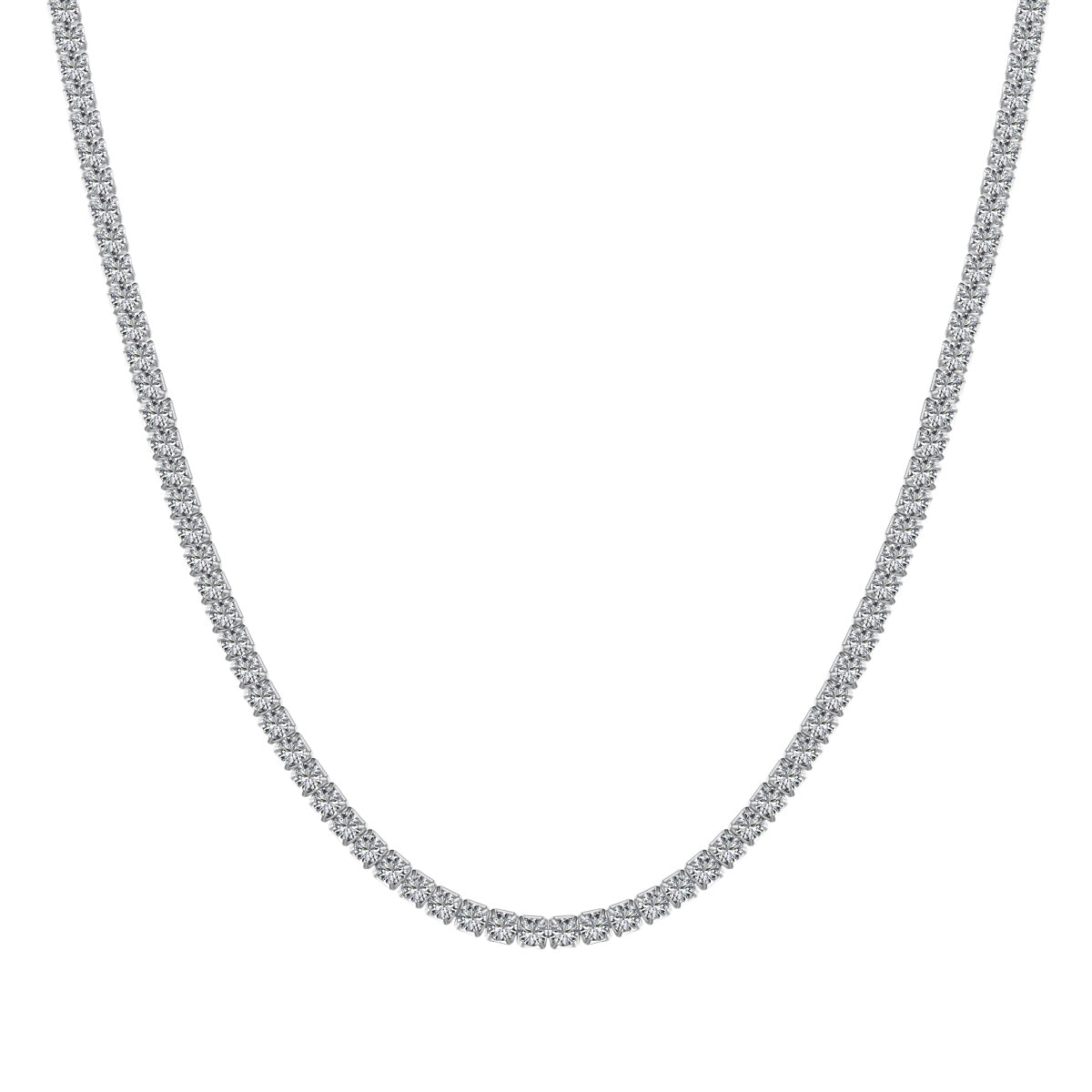 [Raffine]Delicate Round Shape Tennis Necklace