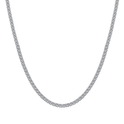 [Raffine]Delicate Round Shape Tennis Necklace