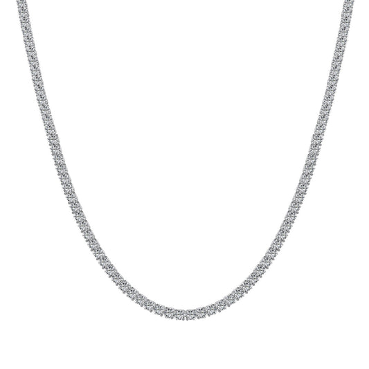 [Raffine]Delicate Round Shape Tennis Necklace