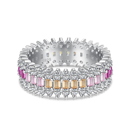 [Raffine] Anillo diario adornado con corte radiante y colorido