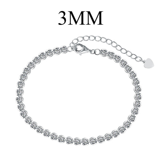 [Raffine]Pulsera diaria adornada con corte redondo brillante