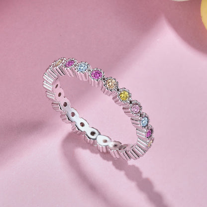 [Raffine] Anillo diario único de corte redondo brillante