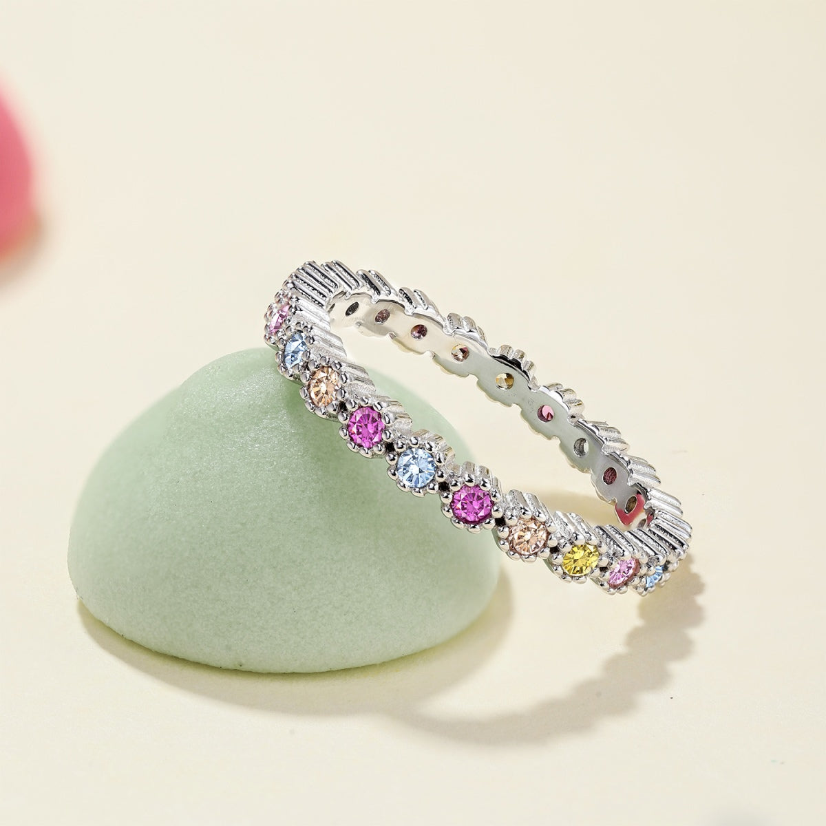 [Raffine] Anillo diario único de corte redondo brillante
