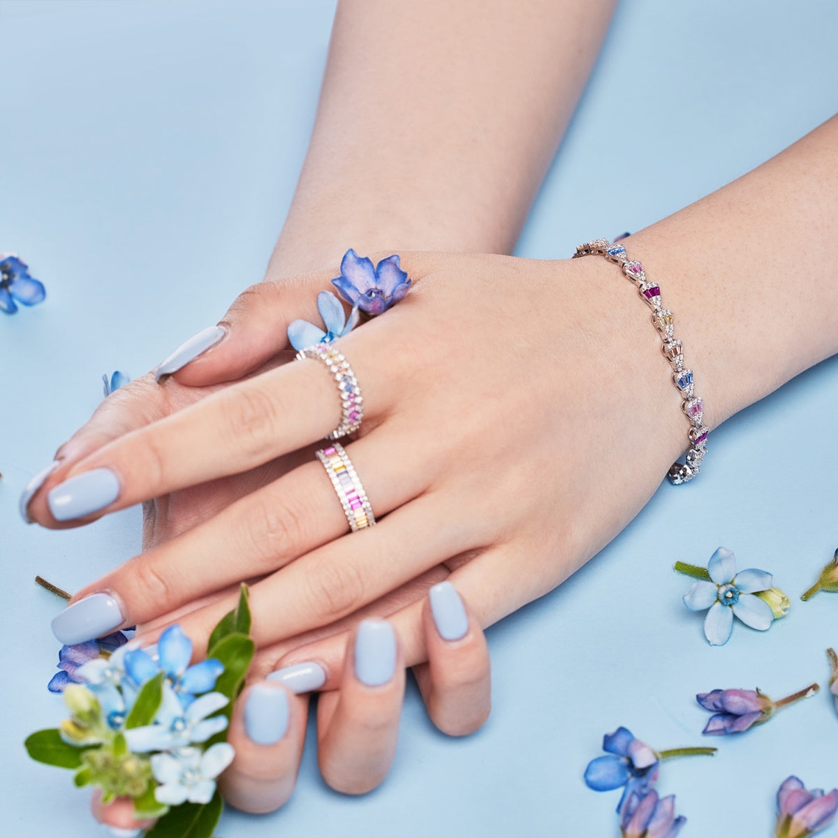 [Raffine] Anillo diario delicado con corte esmeralda caleidoscópico